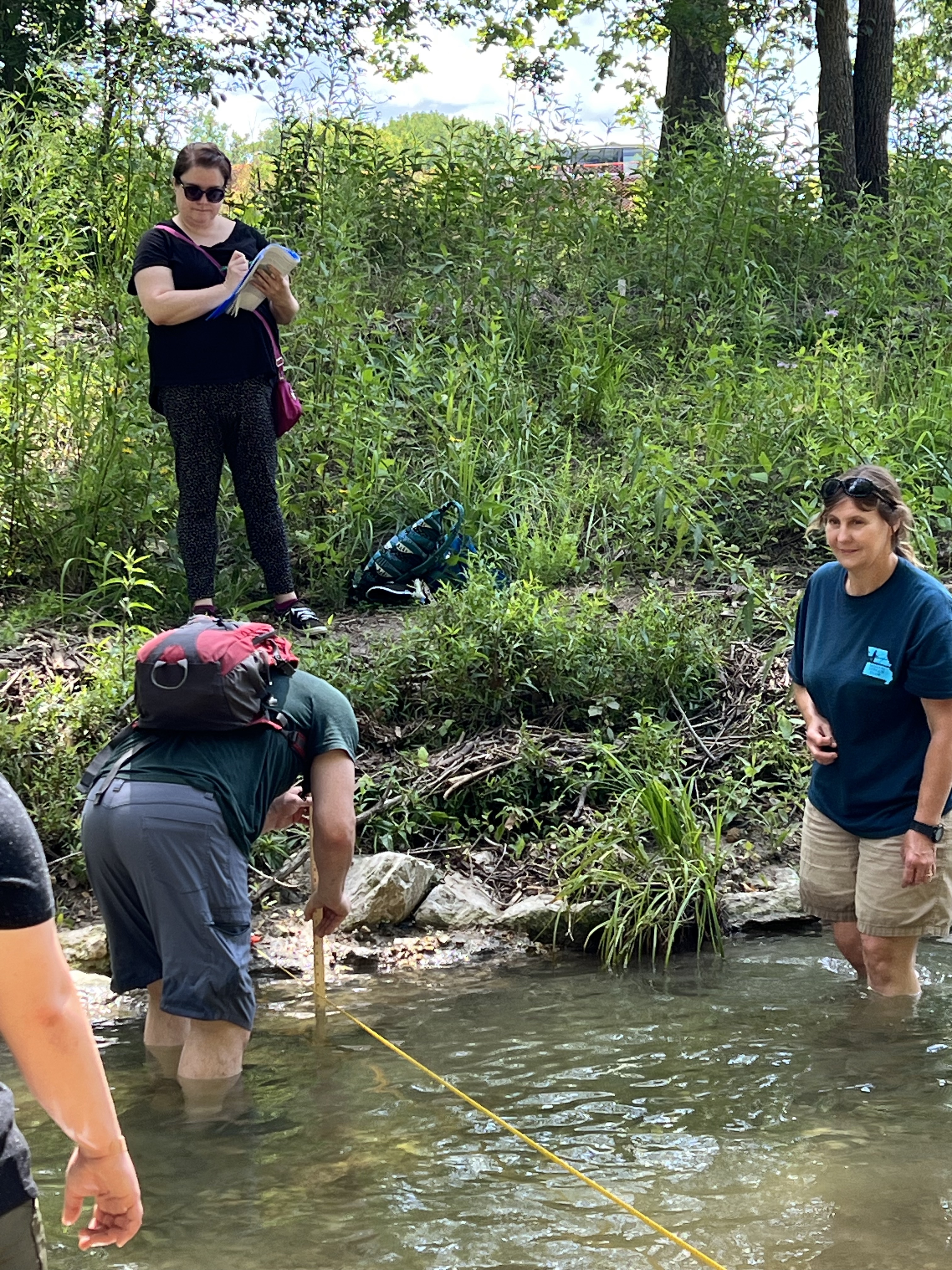 3 teachers gathering data from a stream